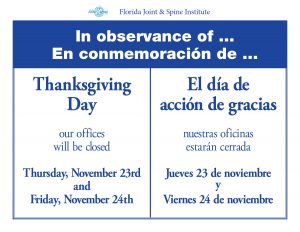 Offices closed for Thanksgiving